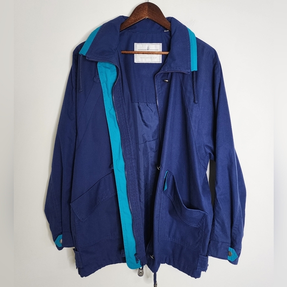 Vintage Towne London Fog 80's Women's Blue & Teal Button & Zip Jacket Med Casual - Picture 9 of 14